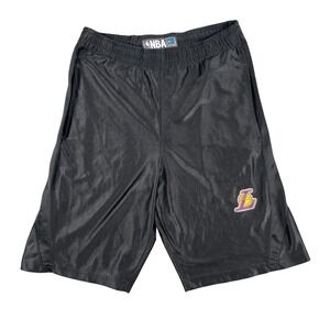 Los Angeles Lakers Shorts Men S Black Dazzle‎ Silky Shiny 90s Y2K NBA Basketball